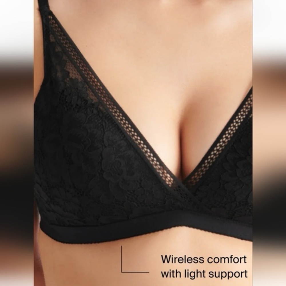 NWT KNIX Lace Deep V Bralette, Black (XXL) - Picture 4 of 11